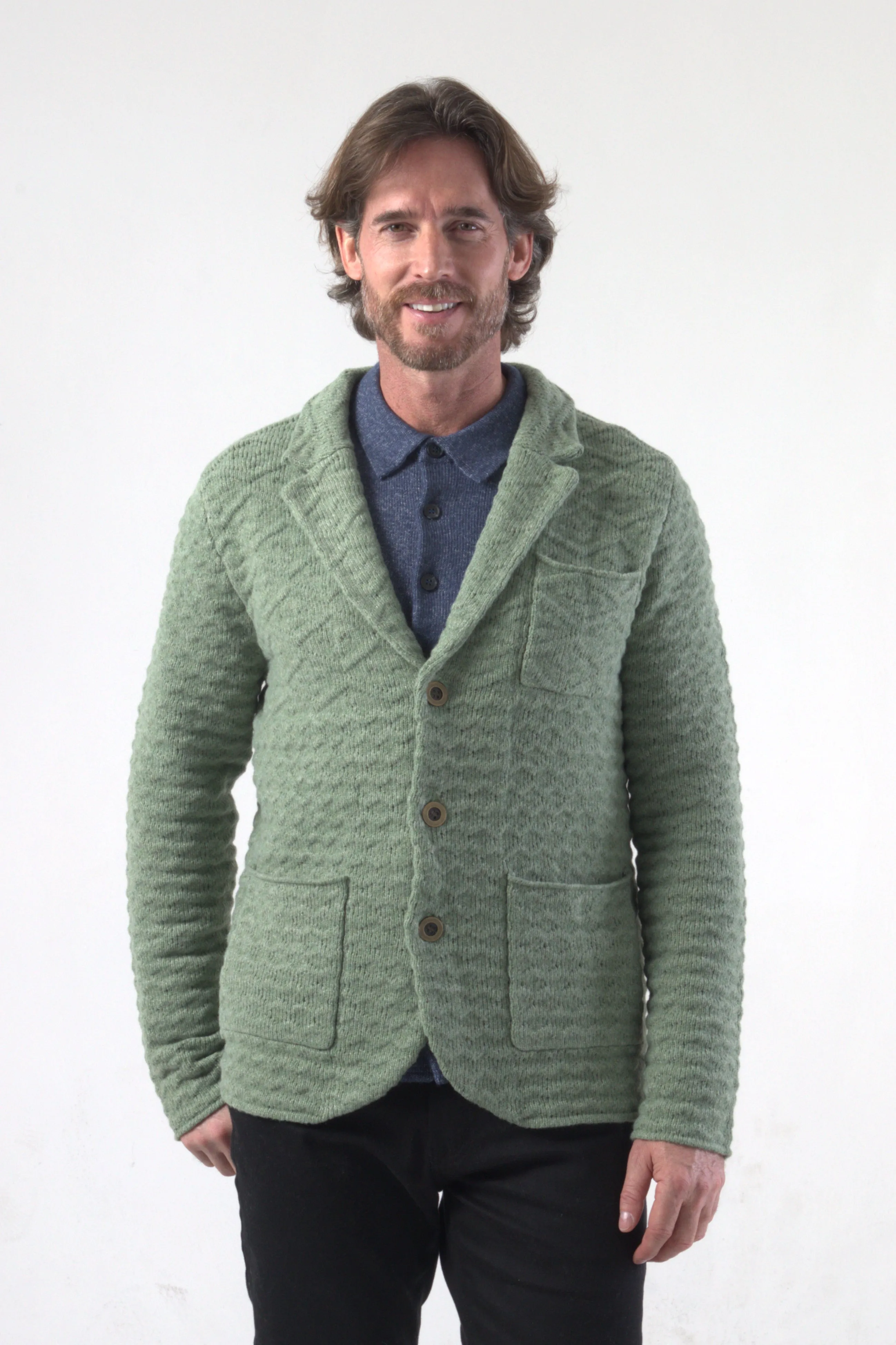 Chunky Fish Wave Knit Blazer