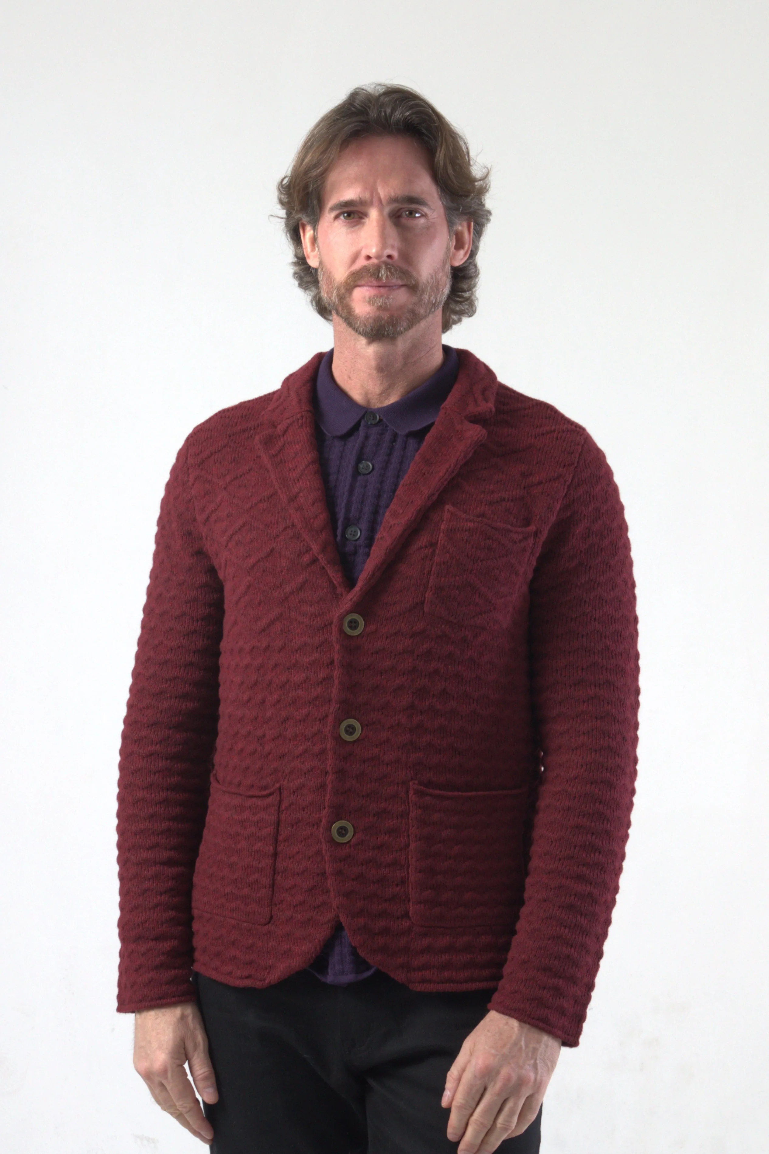 Chunky Fish Wave Knit Blazer