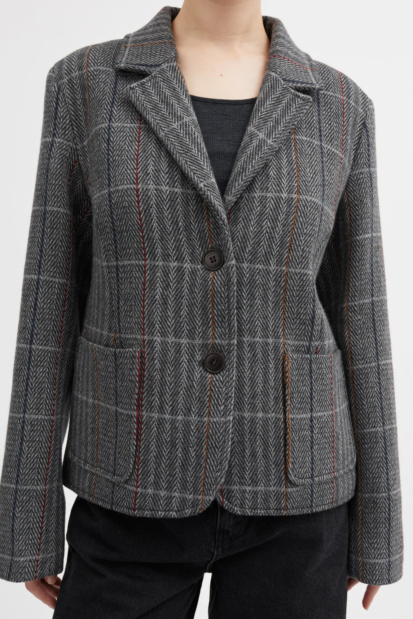Claire blazer - Grey herringbone