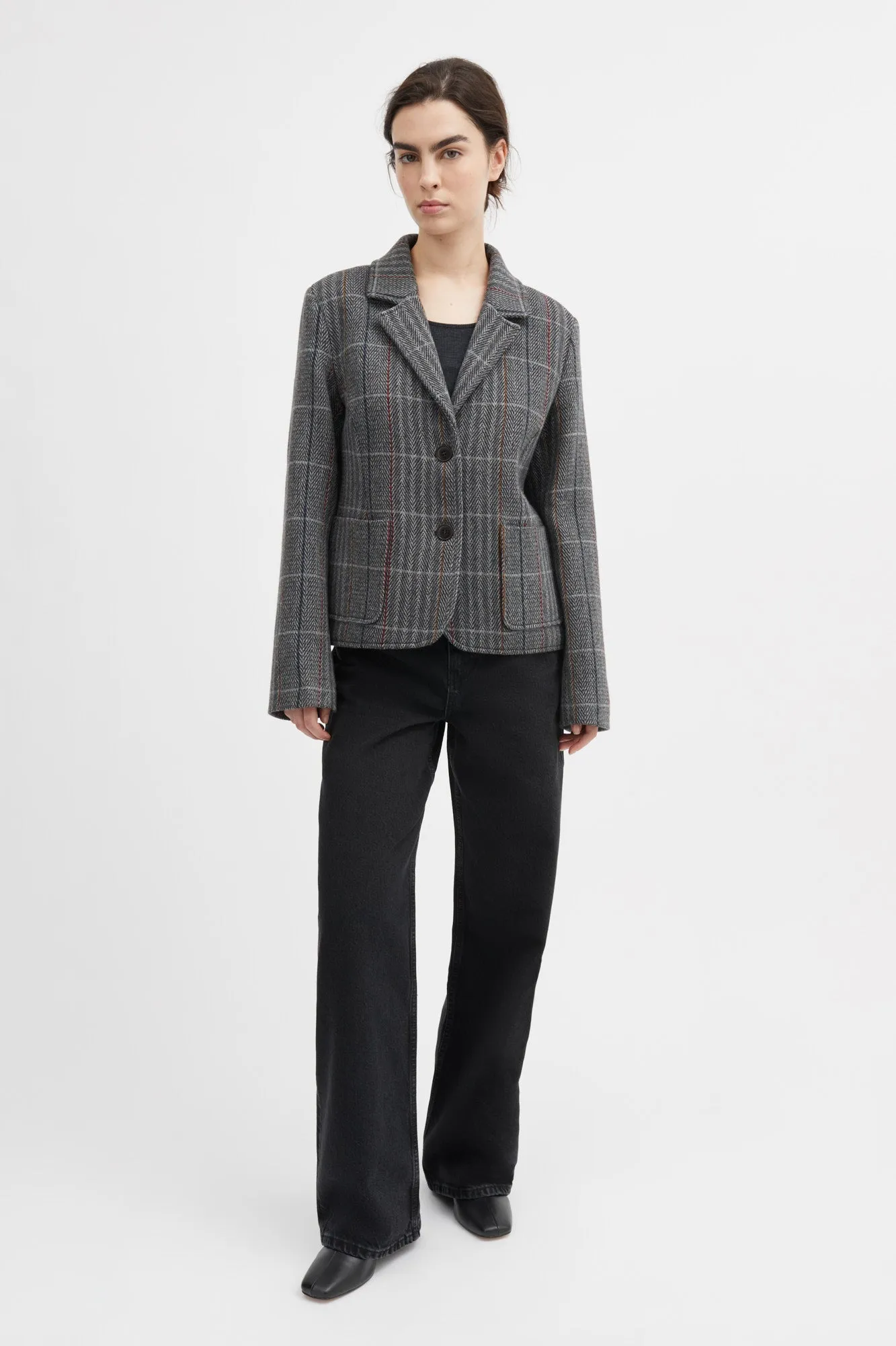 Claire blazer - Grey herringbone