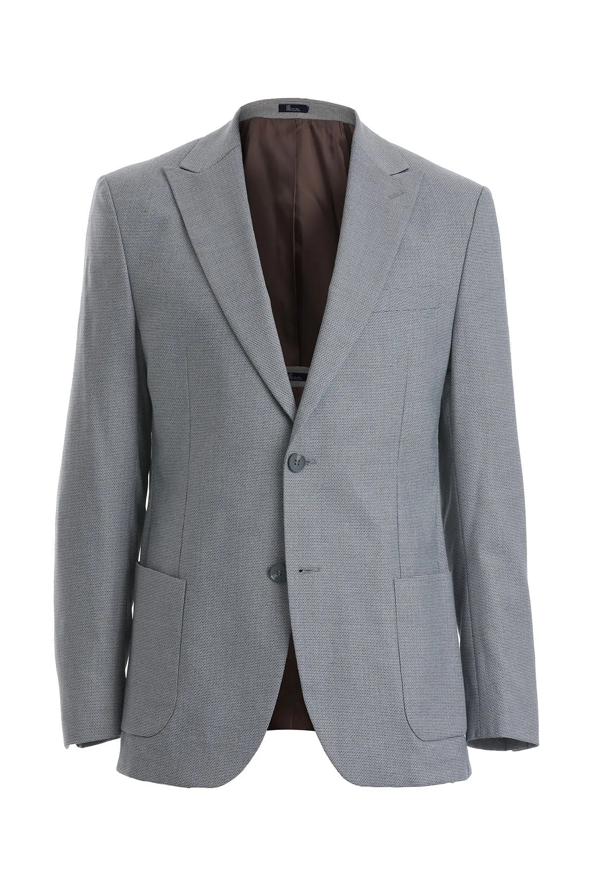 Comfort Fit Peak Lapel Light Gray Casual Blazer