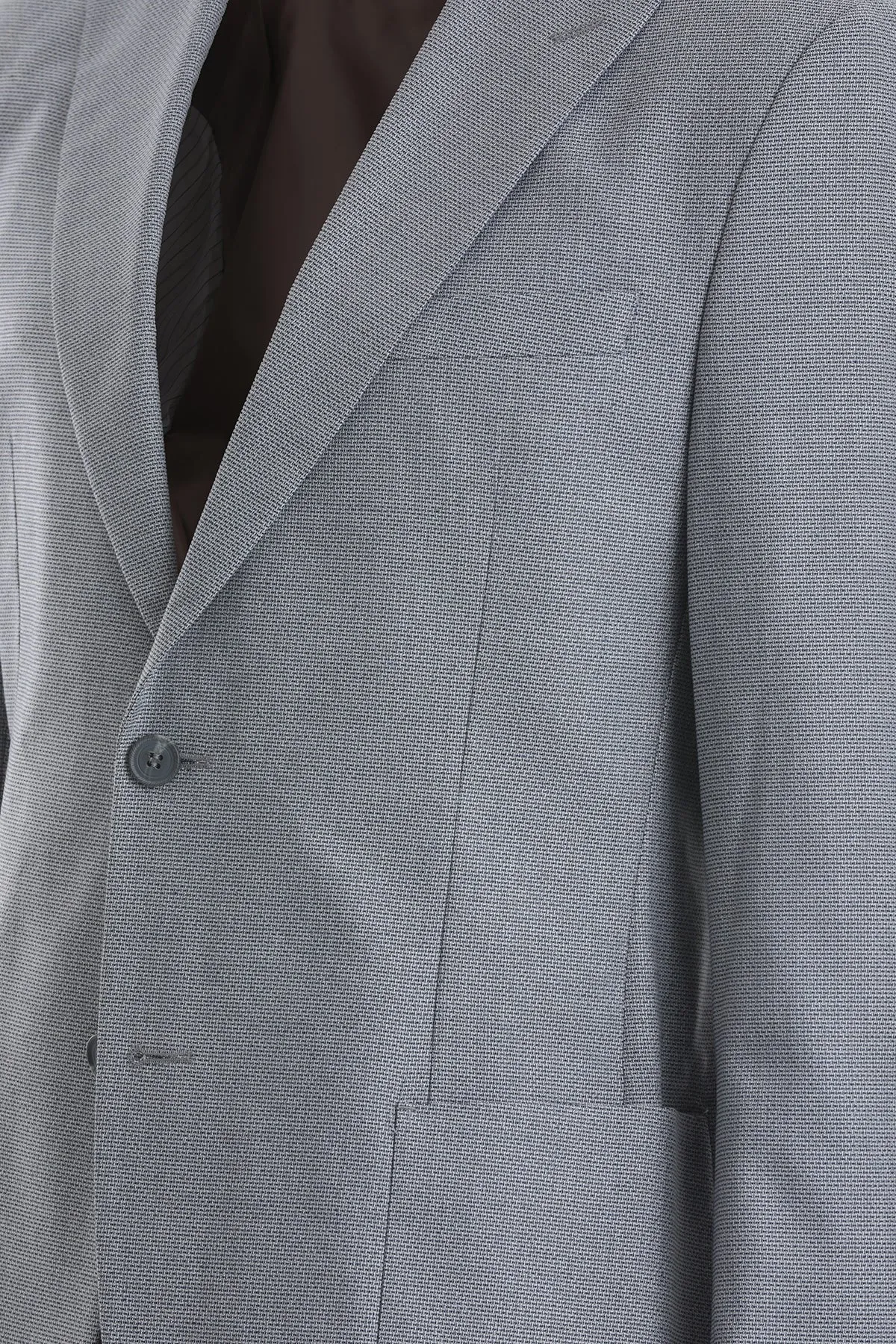 Comfort Fit Peak Lapel Light Gray Casual Blazer