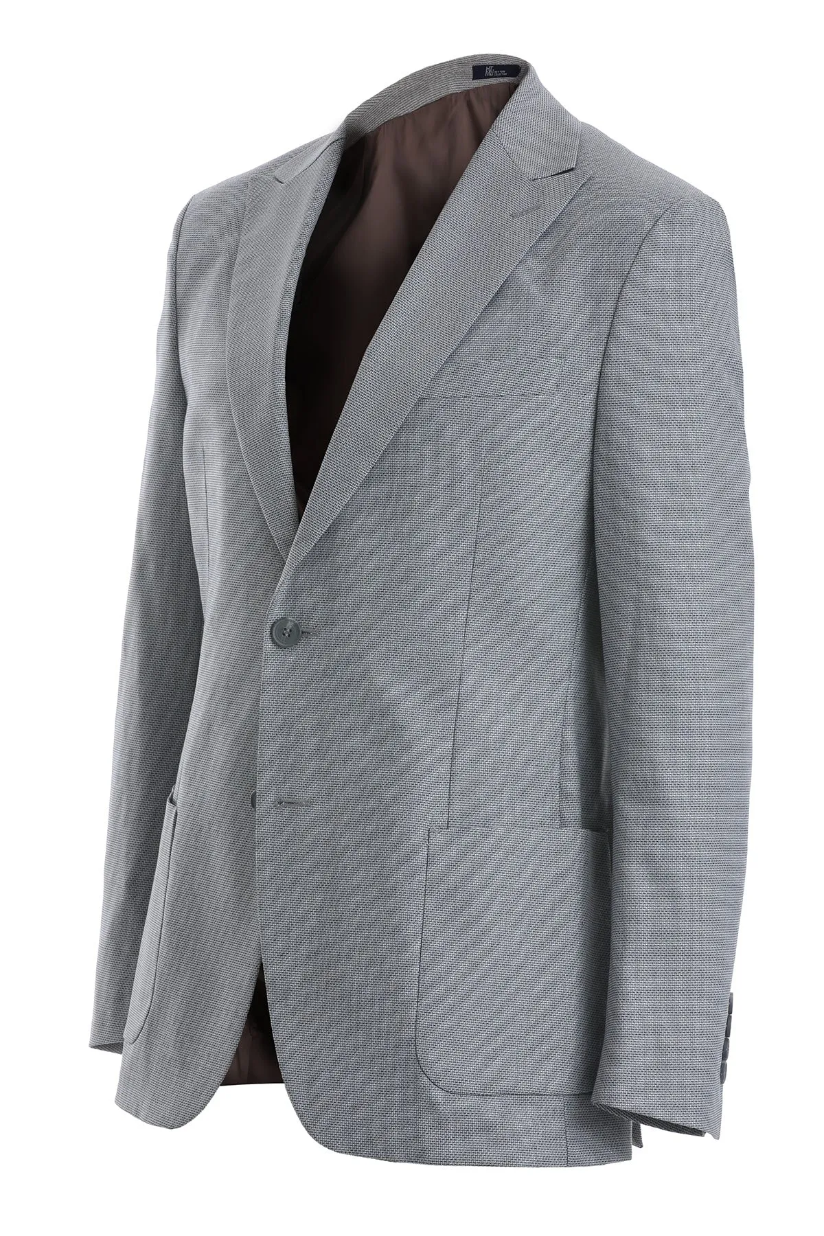 Comfort Fit Peak Lapel Light Gray Casual Blazer