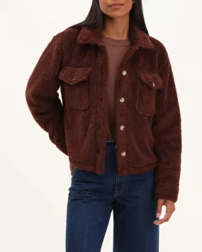 Cropped Fleece Shirt Jacket