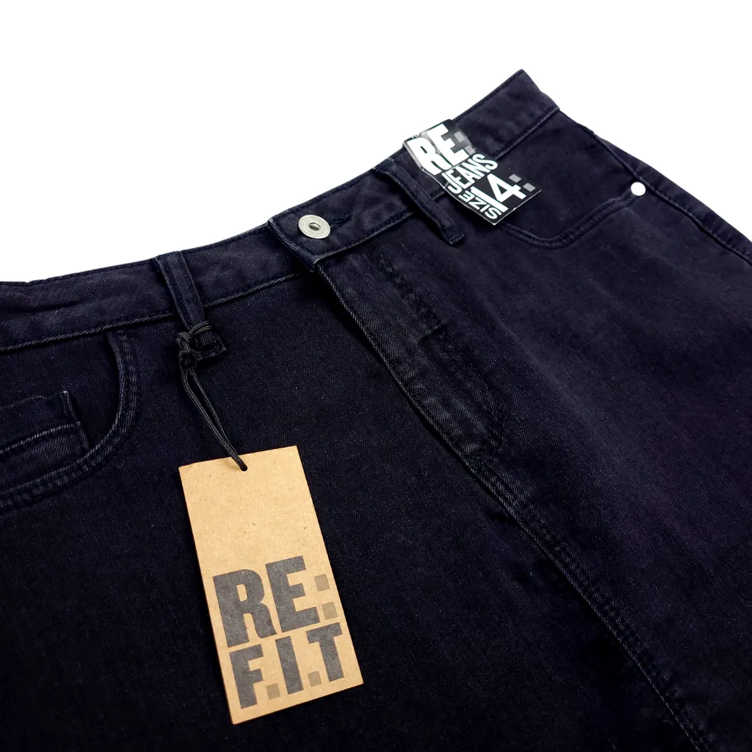DENIM A-LINE SKIRT BLACK