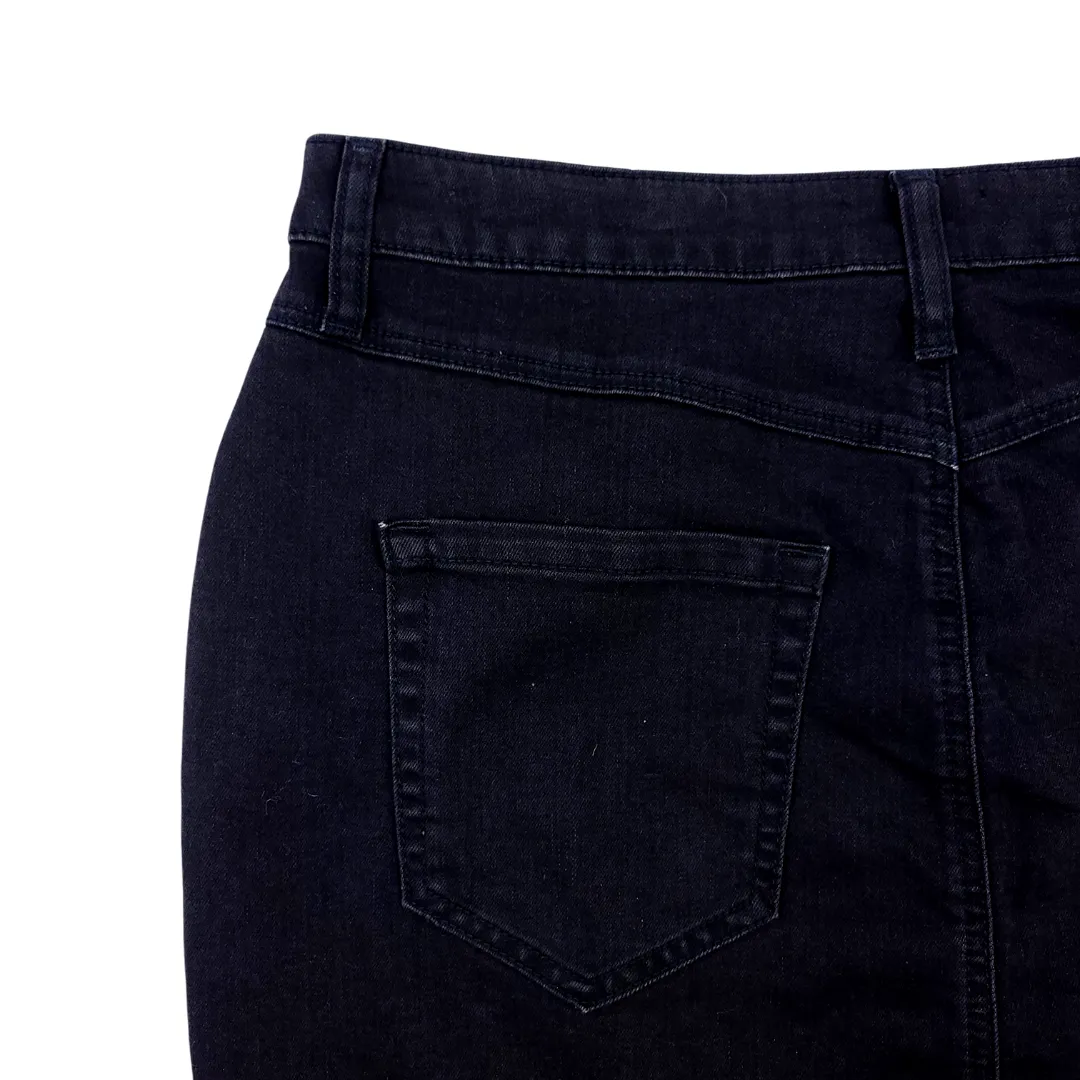 DENIM A-LINE SKIRT BLACK