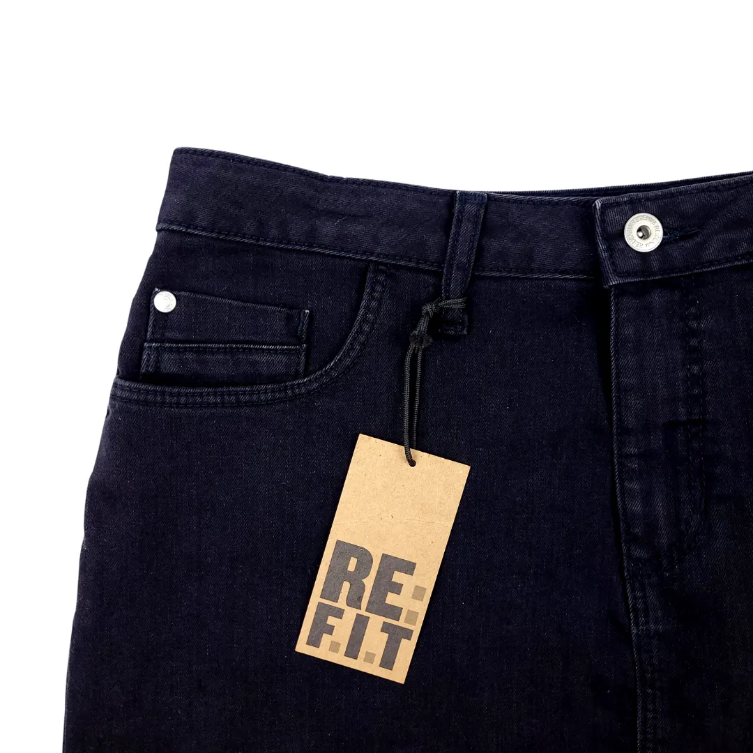 DENIM A-LINE SKIRT BLACK