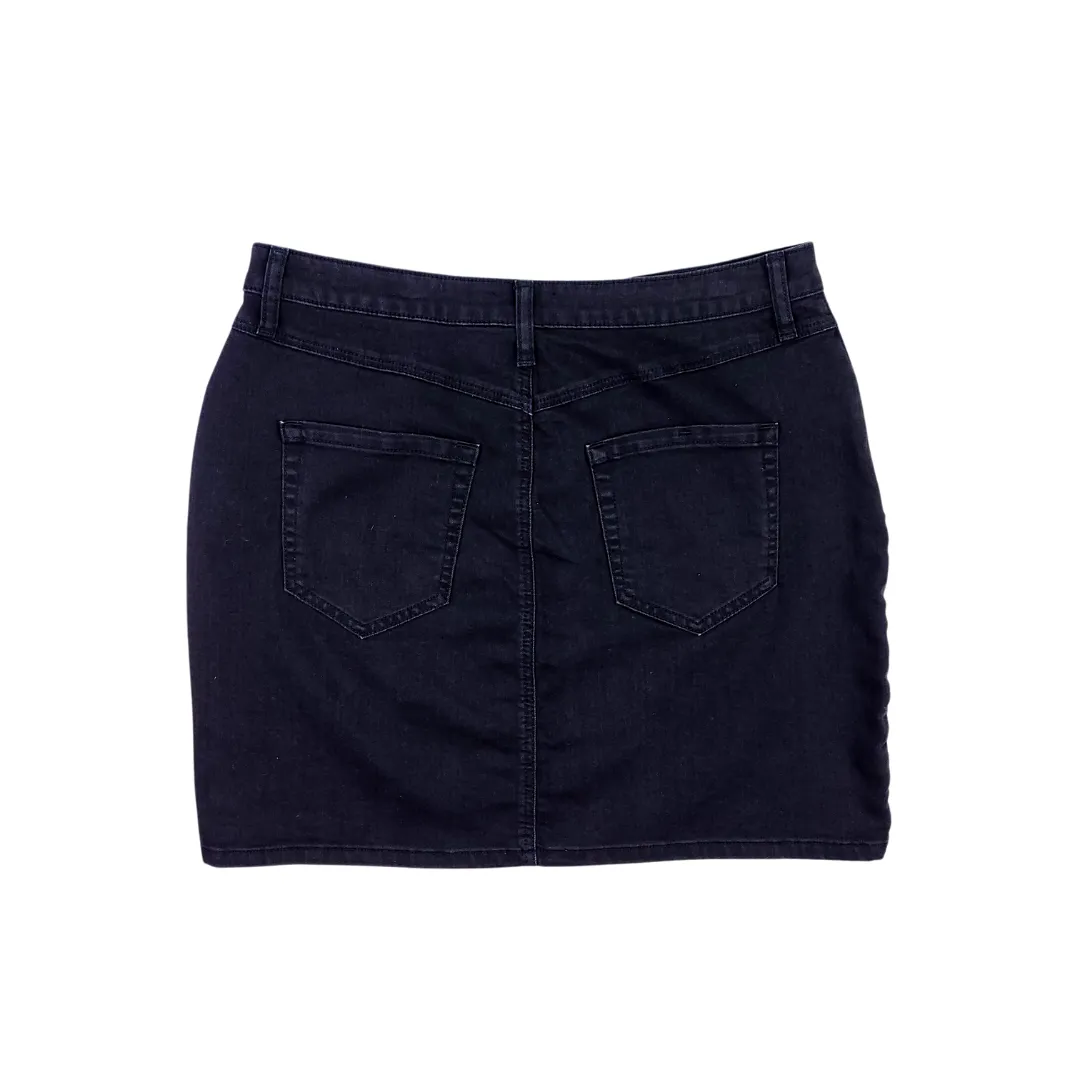 DENIM A-LINE SKIRT BLACK