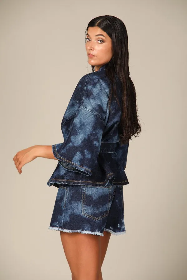 Denim Tie Dye Kimono