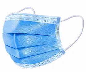 Disposable 3 layer Blue Face Covering (50 per box)