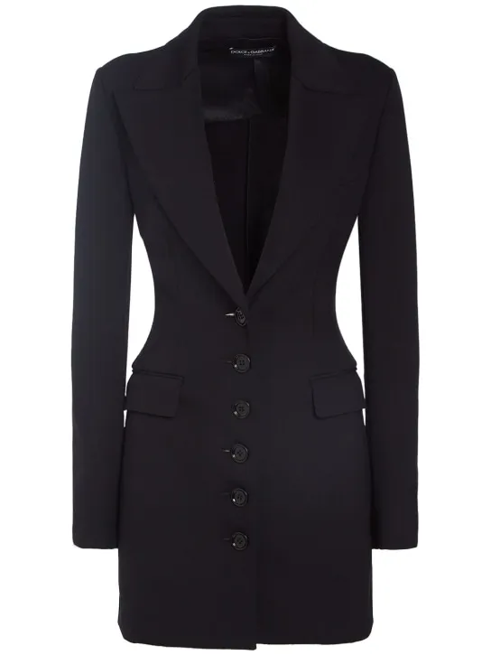Dolce&amp;Gabbana   Tech jersey single breasted long jacket 