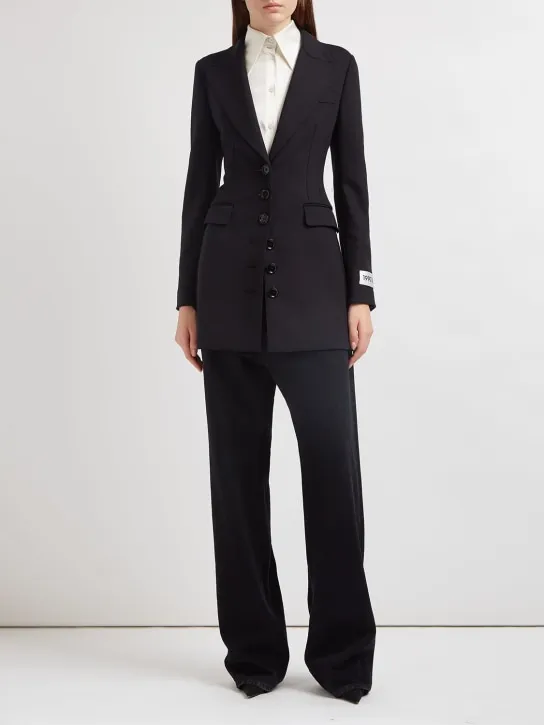 Dolce&amp;Gabbana   Tech jersey single breasted long jacket 