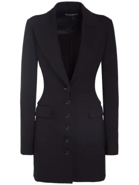 Dolce&amp;Gabbana   Tech jersey single breasted long jacket 