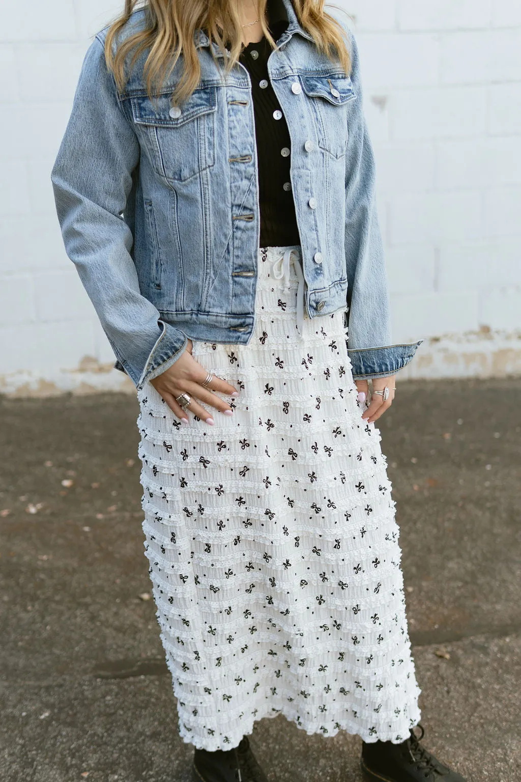 Drawstring Maxi Skirt