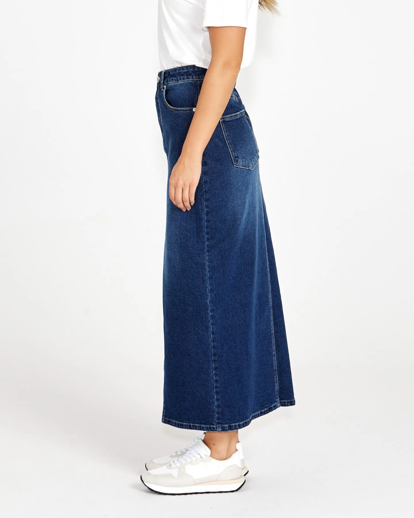 Emerald Denim Maxi Skirt - 78 Wash