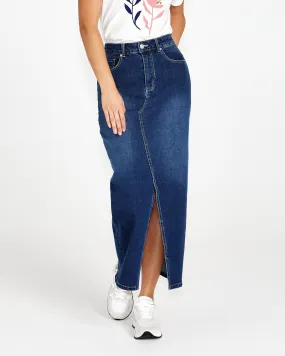 Emerald Denim Maxi Skirt - 78 Wash