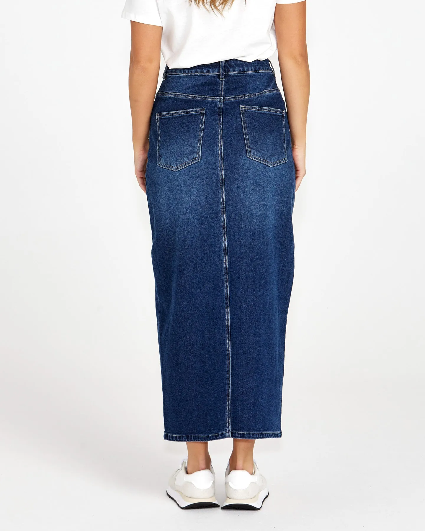 Emerald Denim Maxi Skirt - 78 Wash