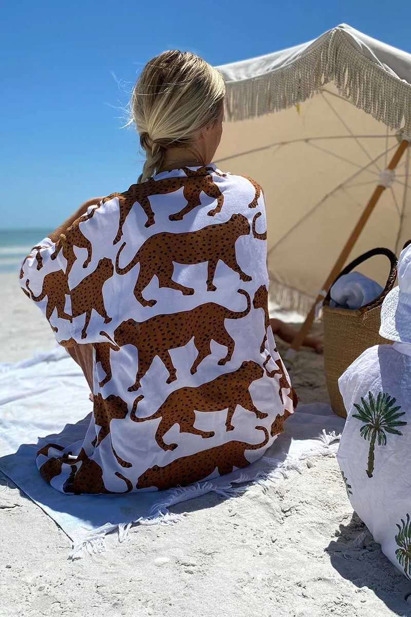 Emerson Fry Fete Kimono White cheetah