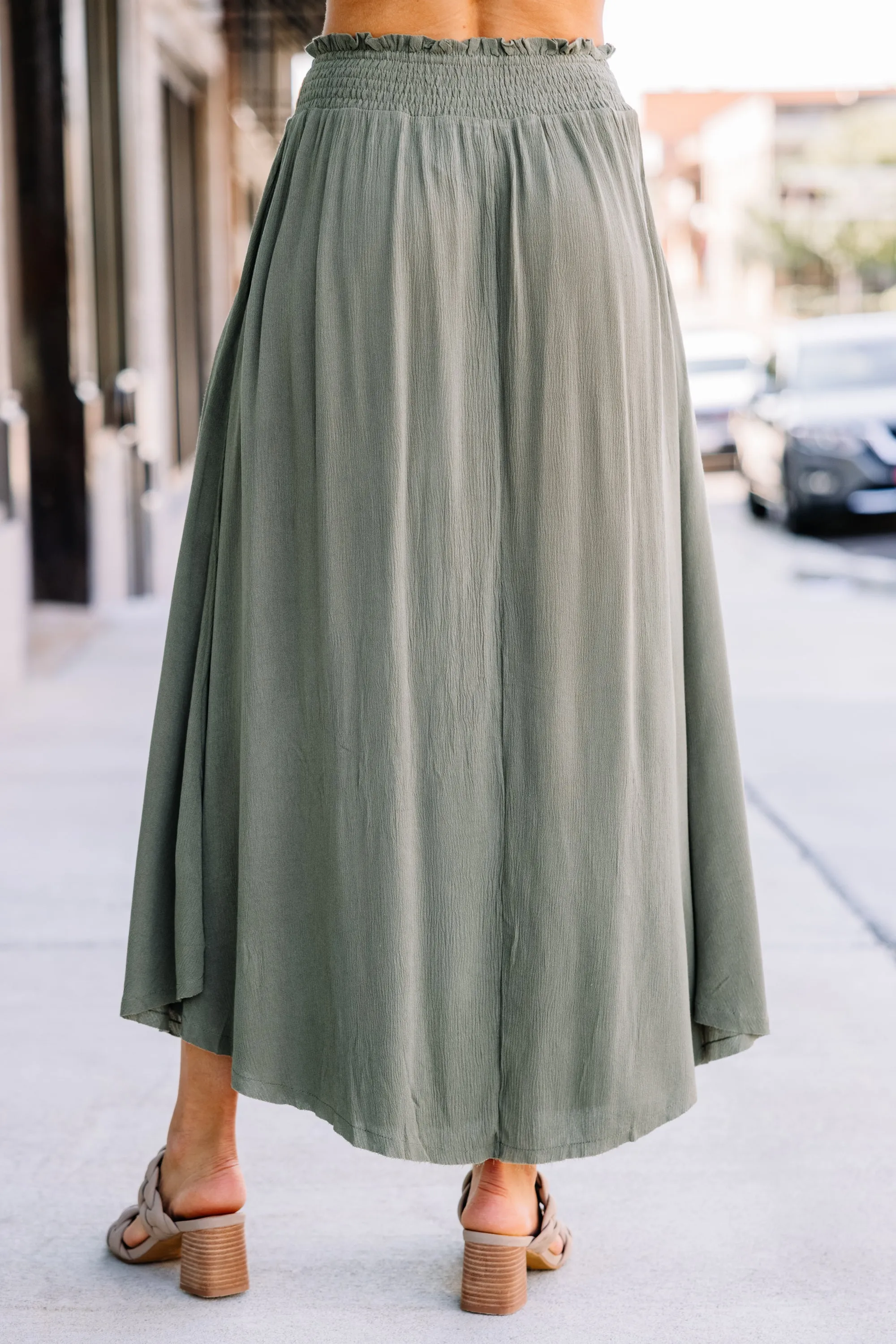 Everything You Do Olive Green Maxi Skirt