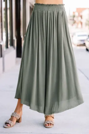 Everything You Do Olive Green Maxi Skirt