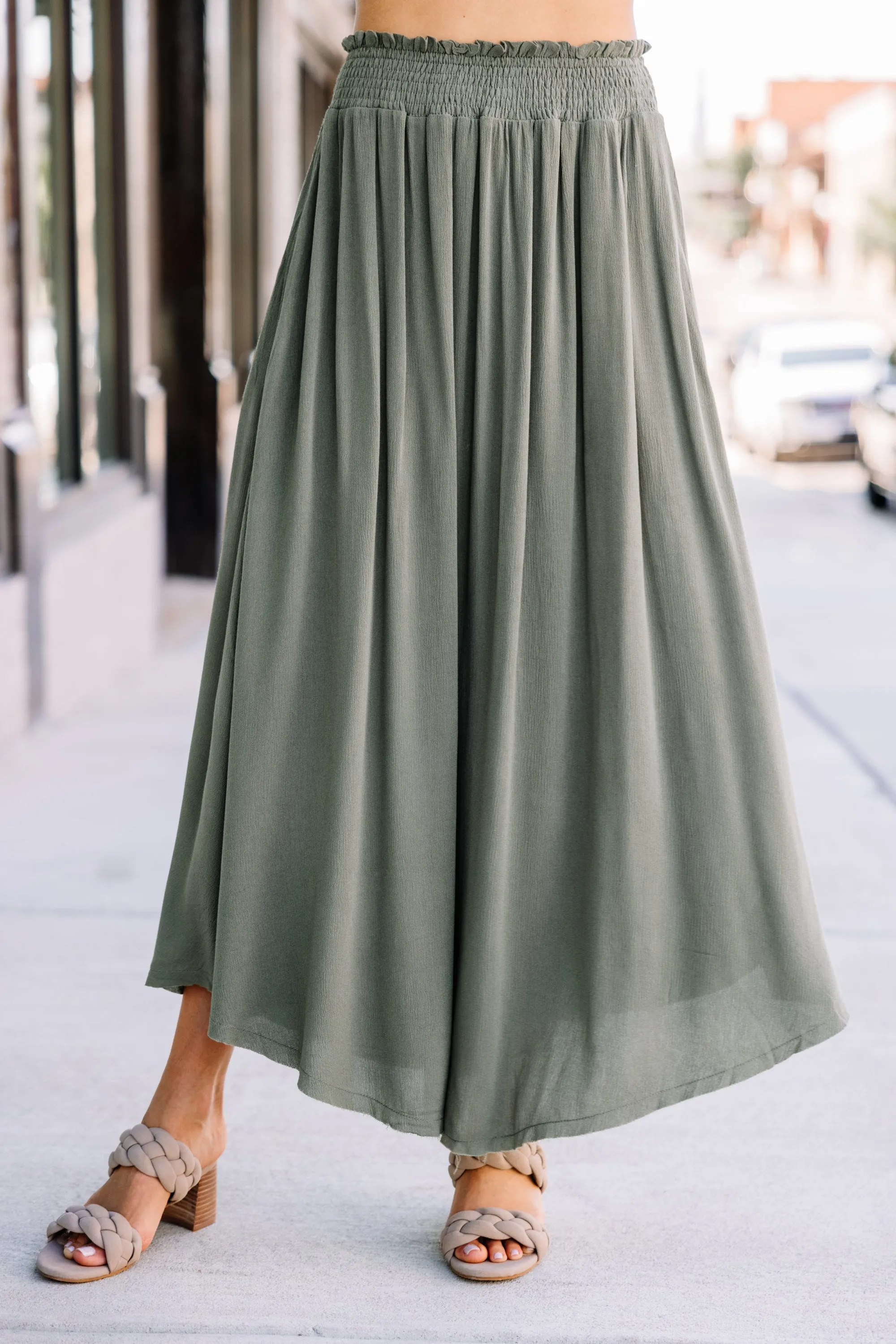 Everything You Do Olive Green Maxi Skirt