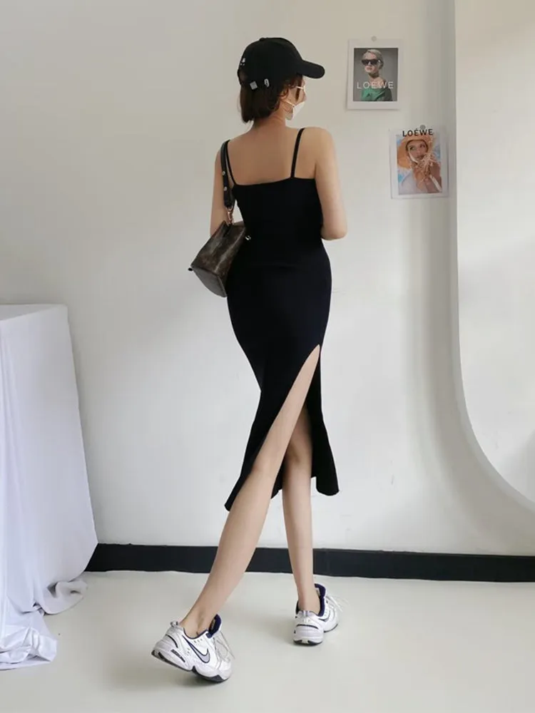 Femme Fatale Slit Midi Dress