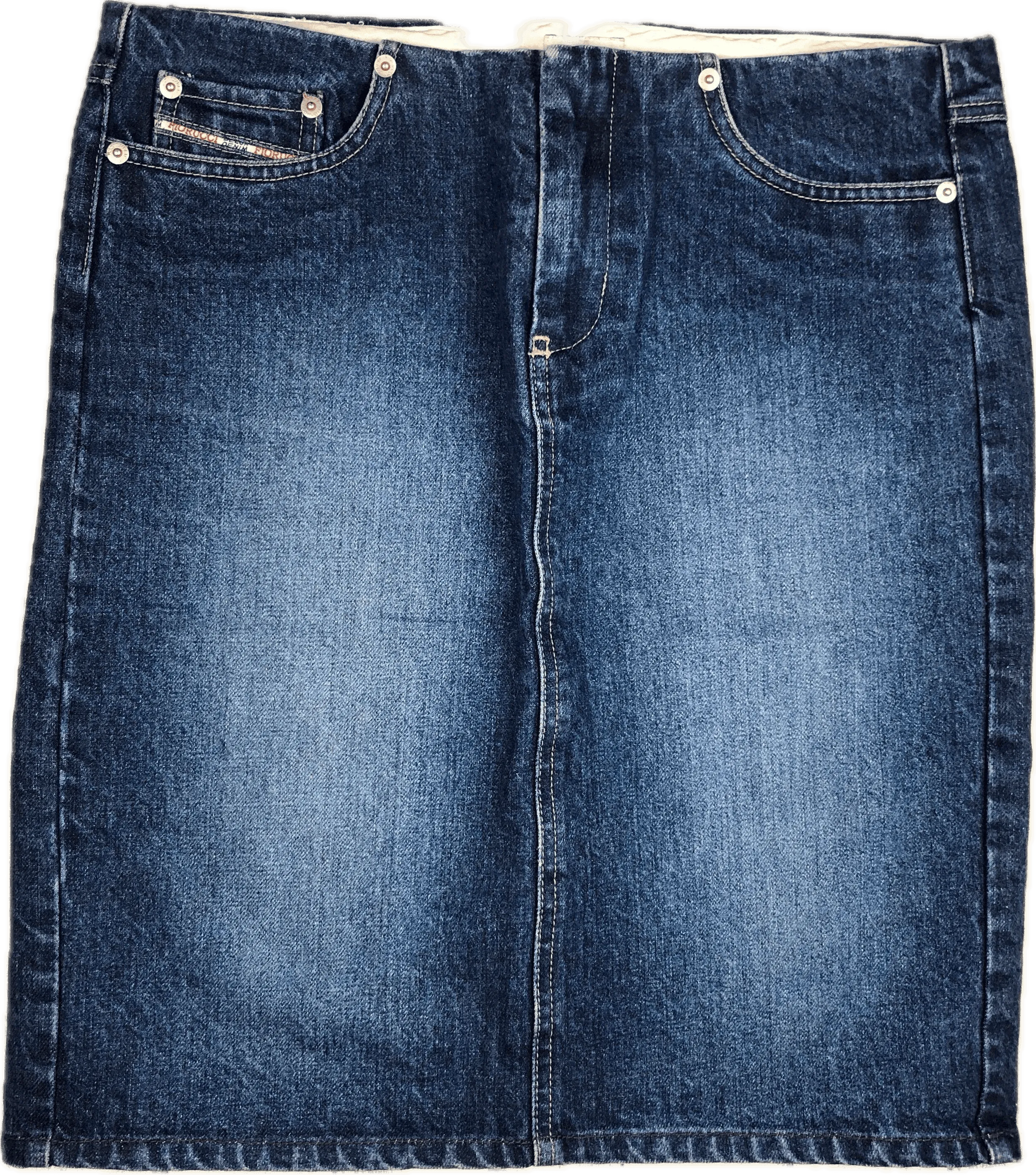 Fiorucci Denim Flat Waist  Skirt - Size 10