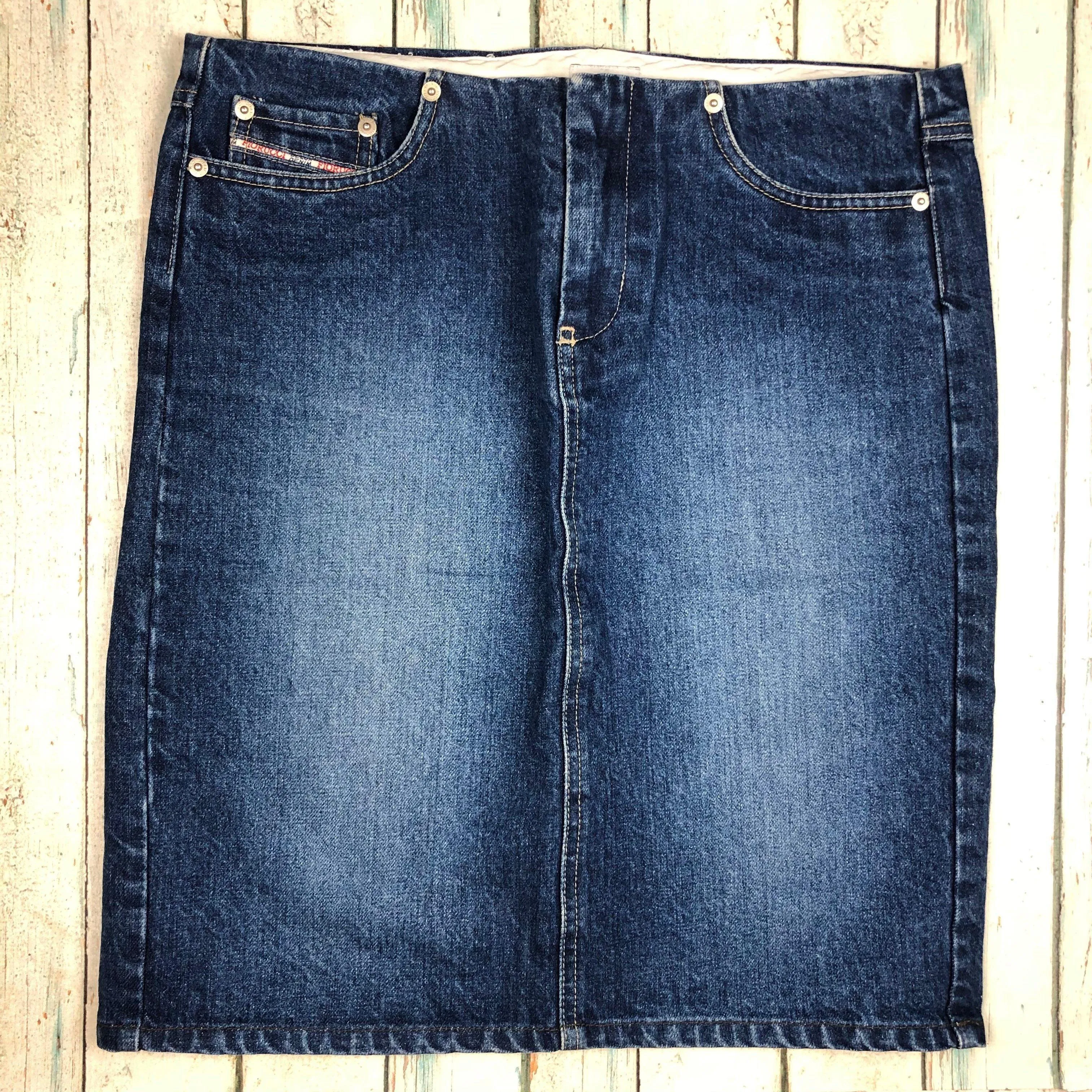 Fiorucci Denim Flat Waist  Skirt - Size 10