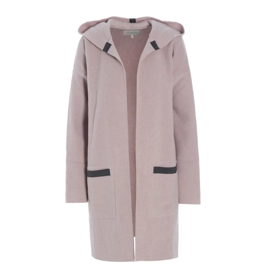Fleece Hooded Cardigan - Nude - 7118N