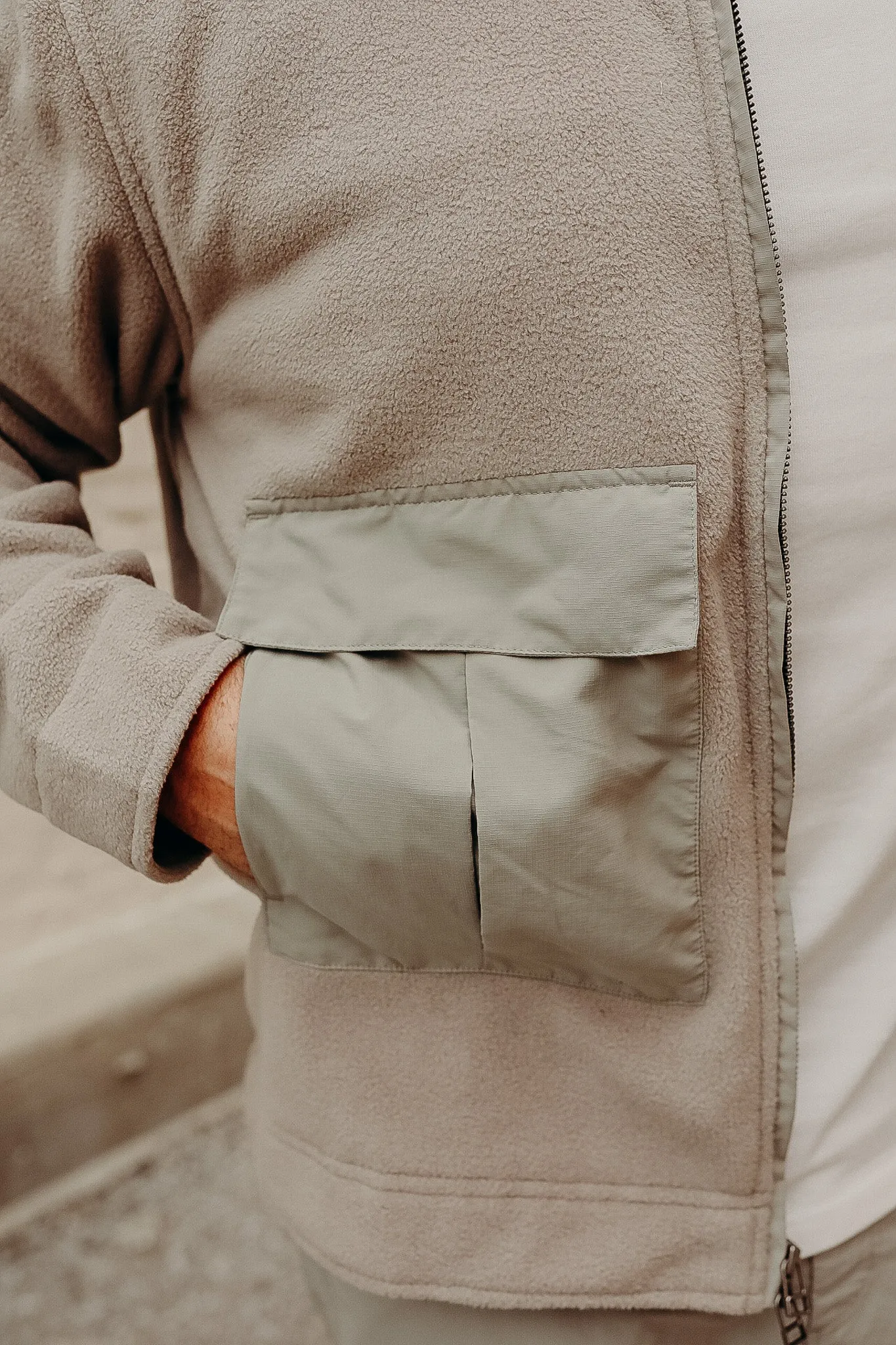 Fleece Jacket in Stone