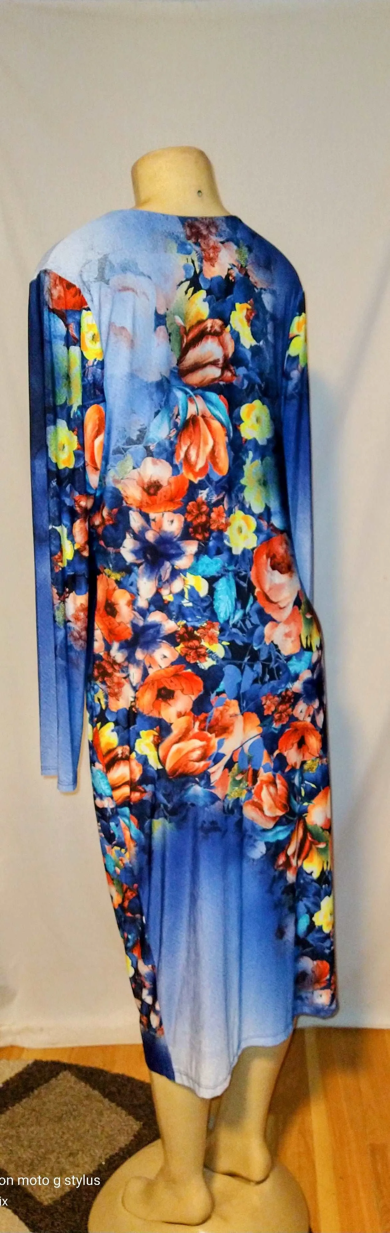 Floral Sweet Blue Bodycon Dress