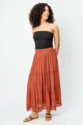Gauze Tiered Maxi Skirt