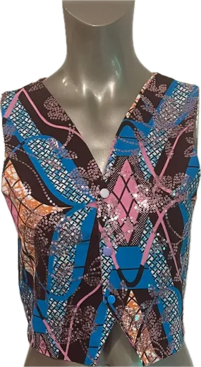 Gilet en wax sequin fait main, taille S