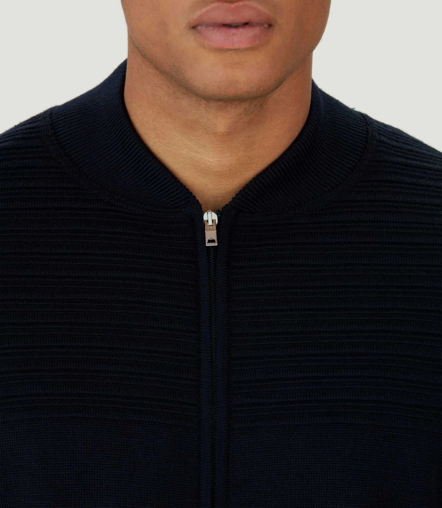 Gilet zippé col teddy marine "Lawson"