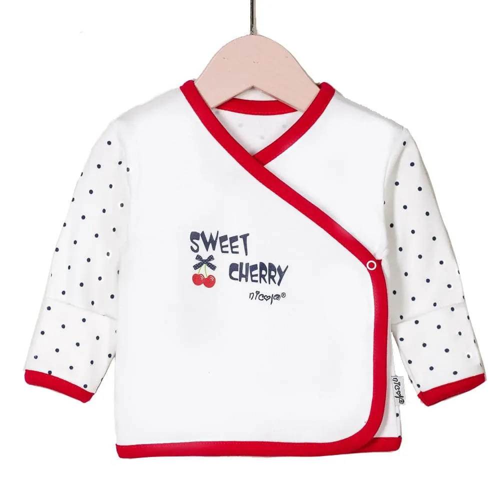 Girls Top Cherry Button Down Kimono