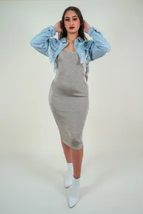 Gold Knited  Bodycon Dress