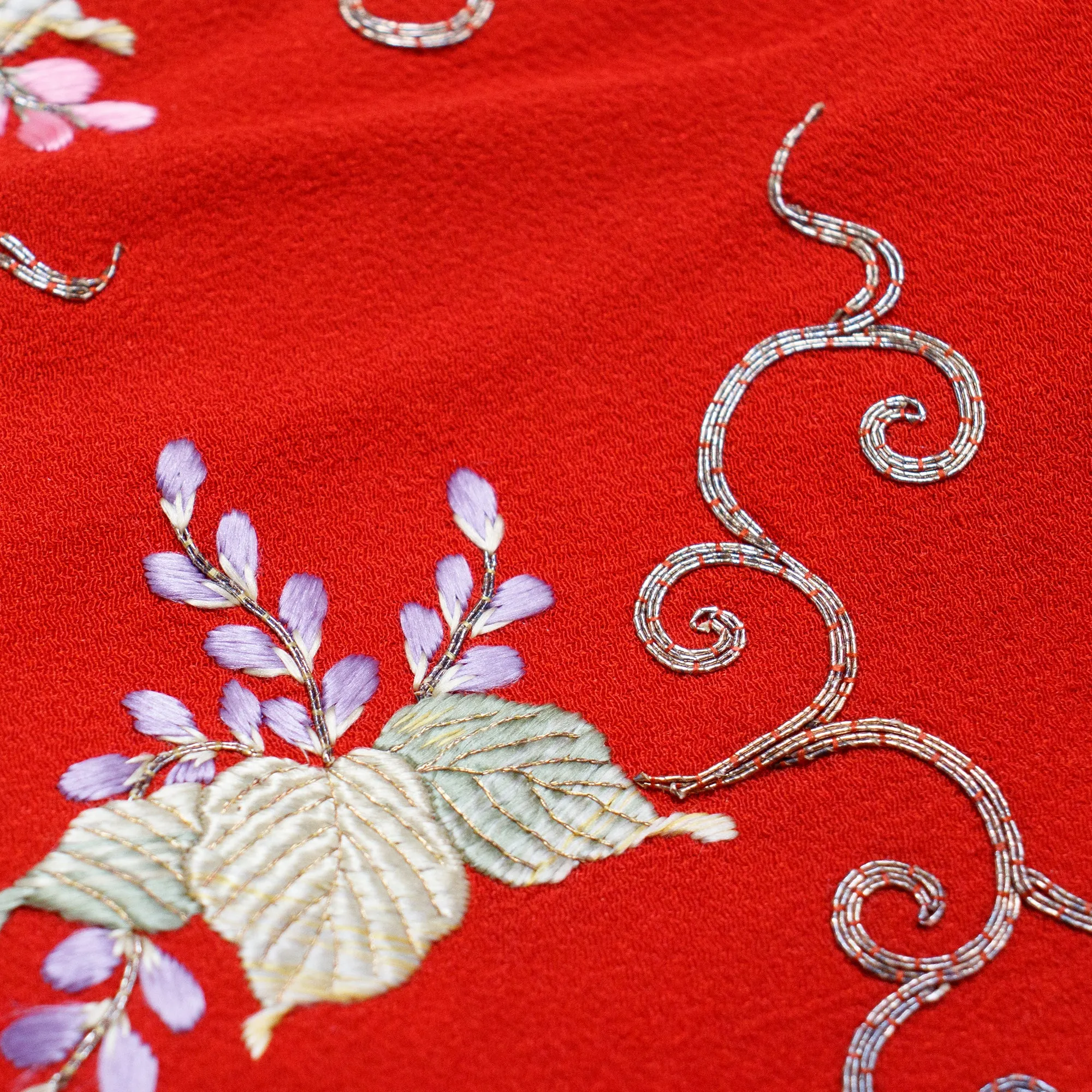 Goldwork Silk Eri | Japanese Antique Kimono Collar