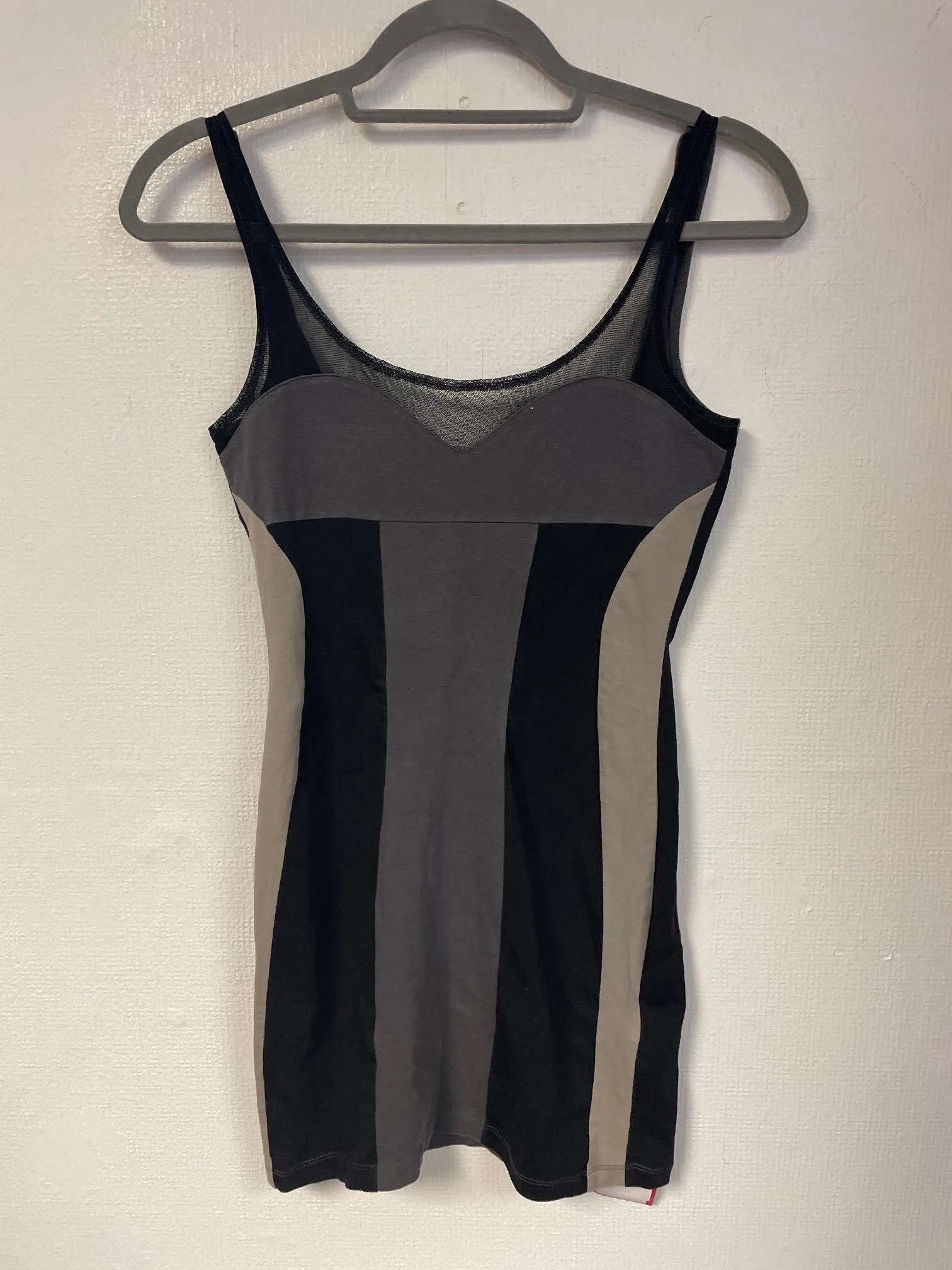 Grey and black panelled bodycon dress, Motel Rocks, Size 8