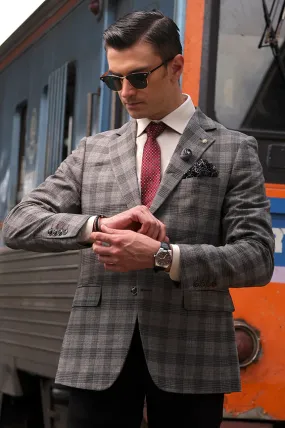 Grey Glen Plaid Check Blazer