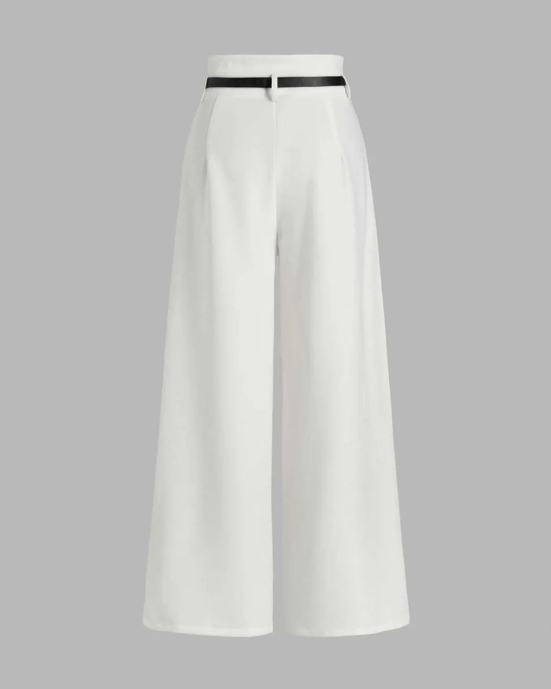 High Waist Pleated Trouser In White