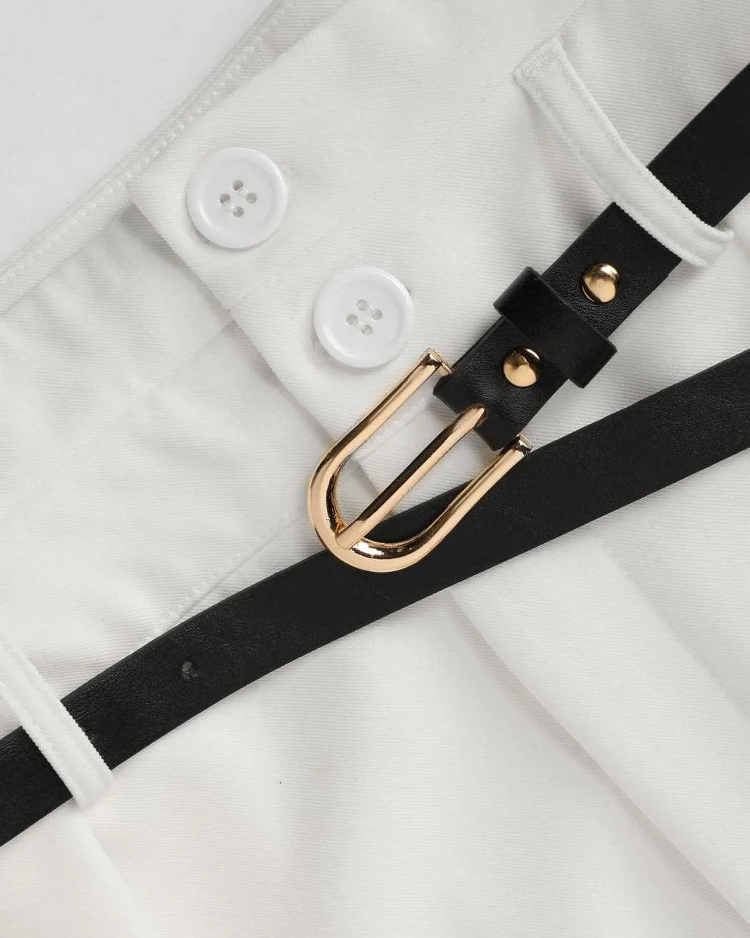 High Waist Pleated Trouser In White