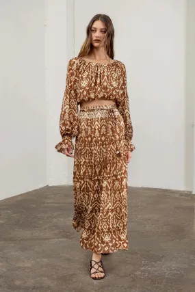 Ikat Brown Skirt