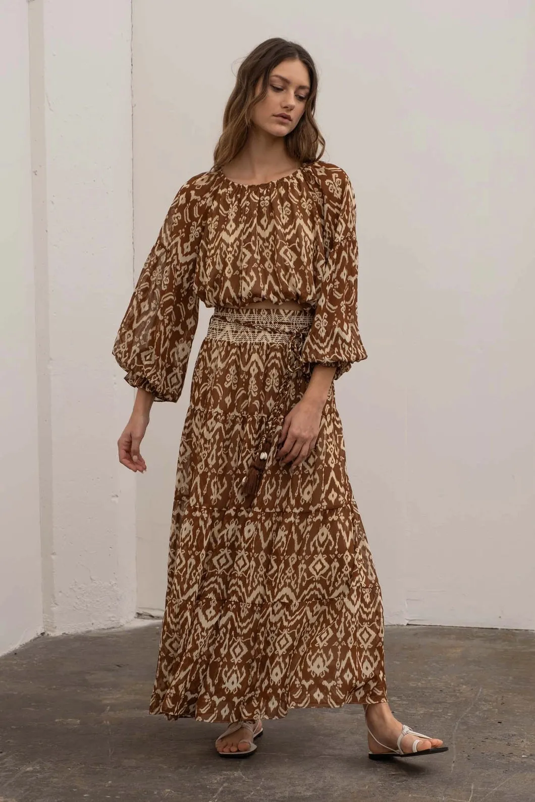 Ikat Brown Skirt