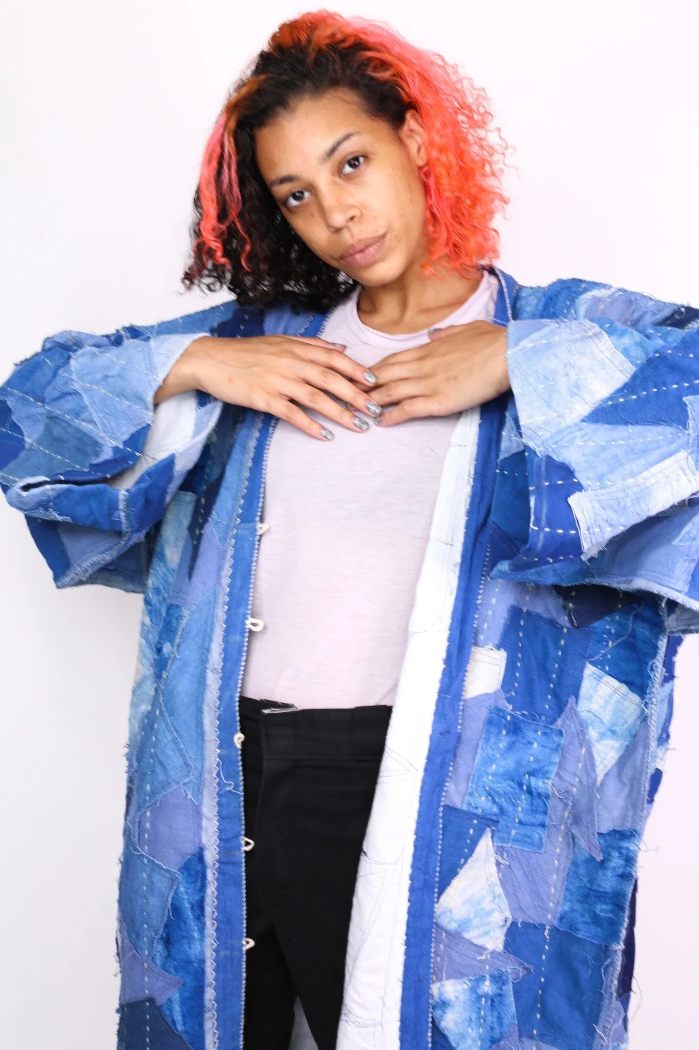 INDIGO PATCHWORK KIMONO NOLA
