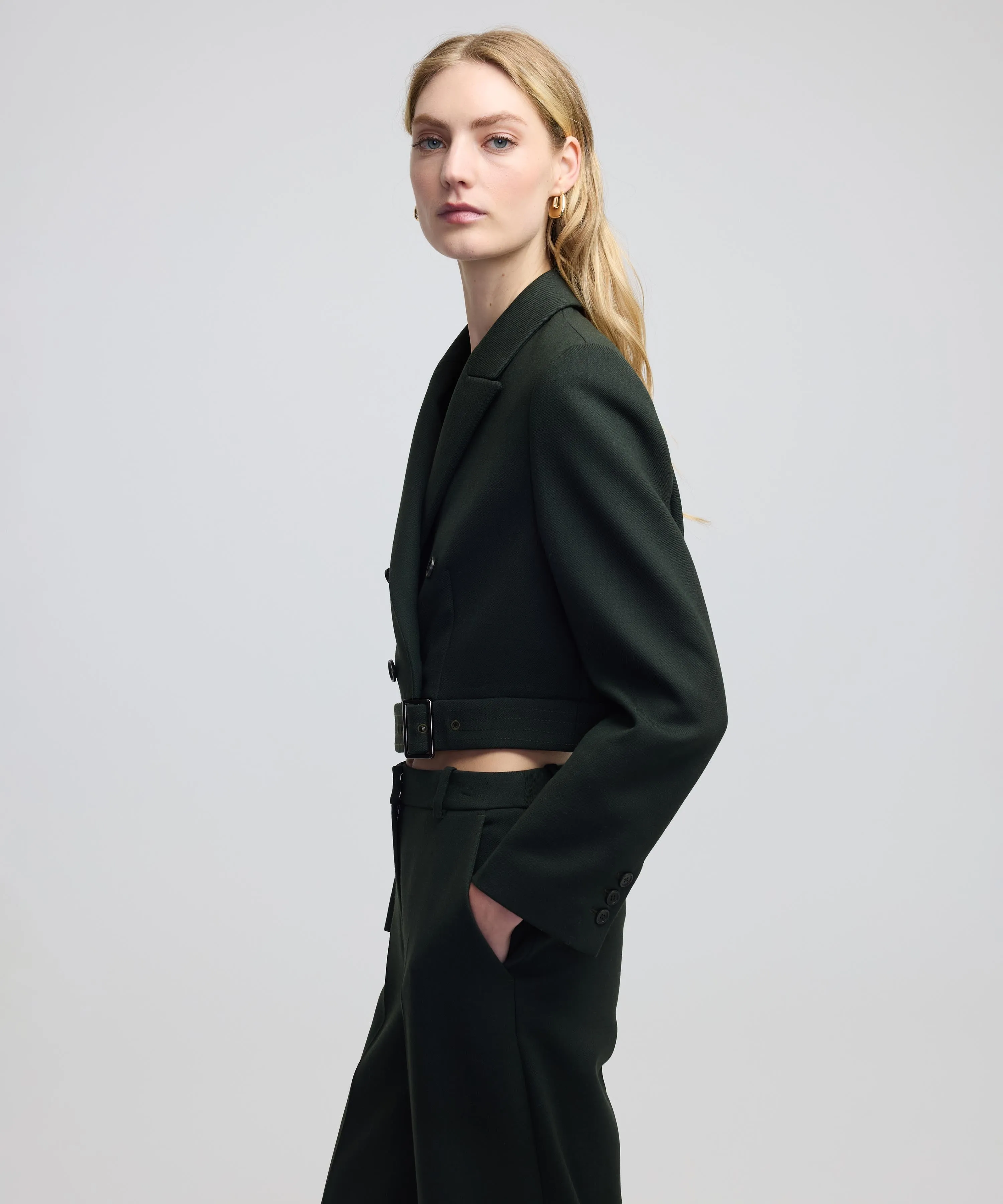 Ipekyol Belted Blazer Green