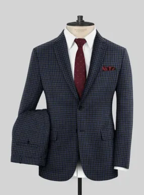 Italian Ervasi Blue Wool Suit