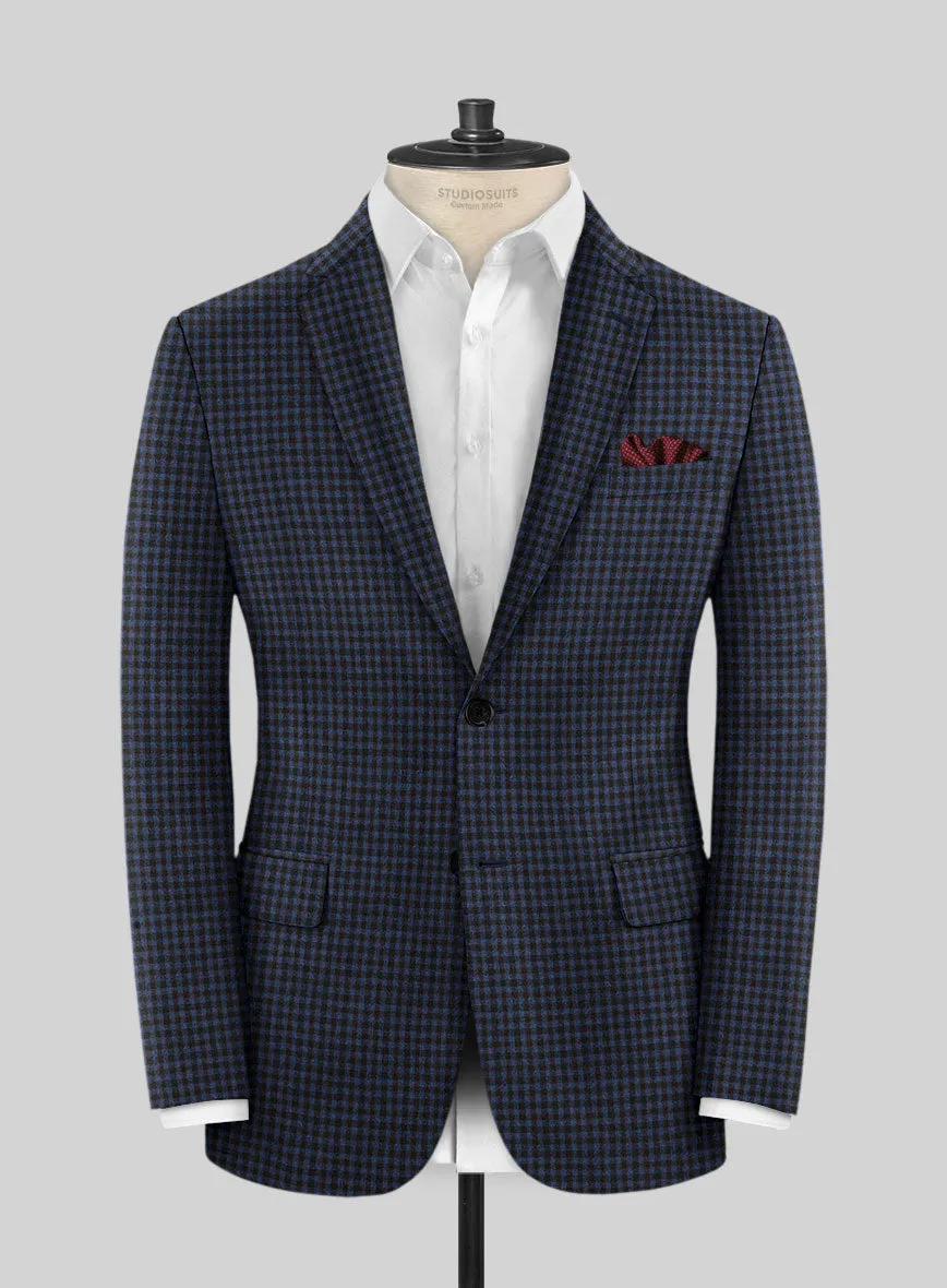 Italian Ervasi Blue Wool Suit