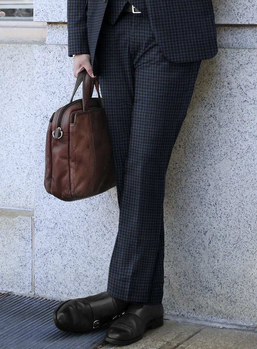 Italian Ervasi Blue Wool Suit