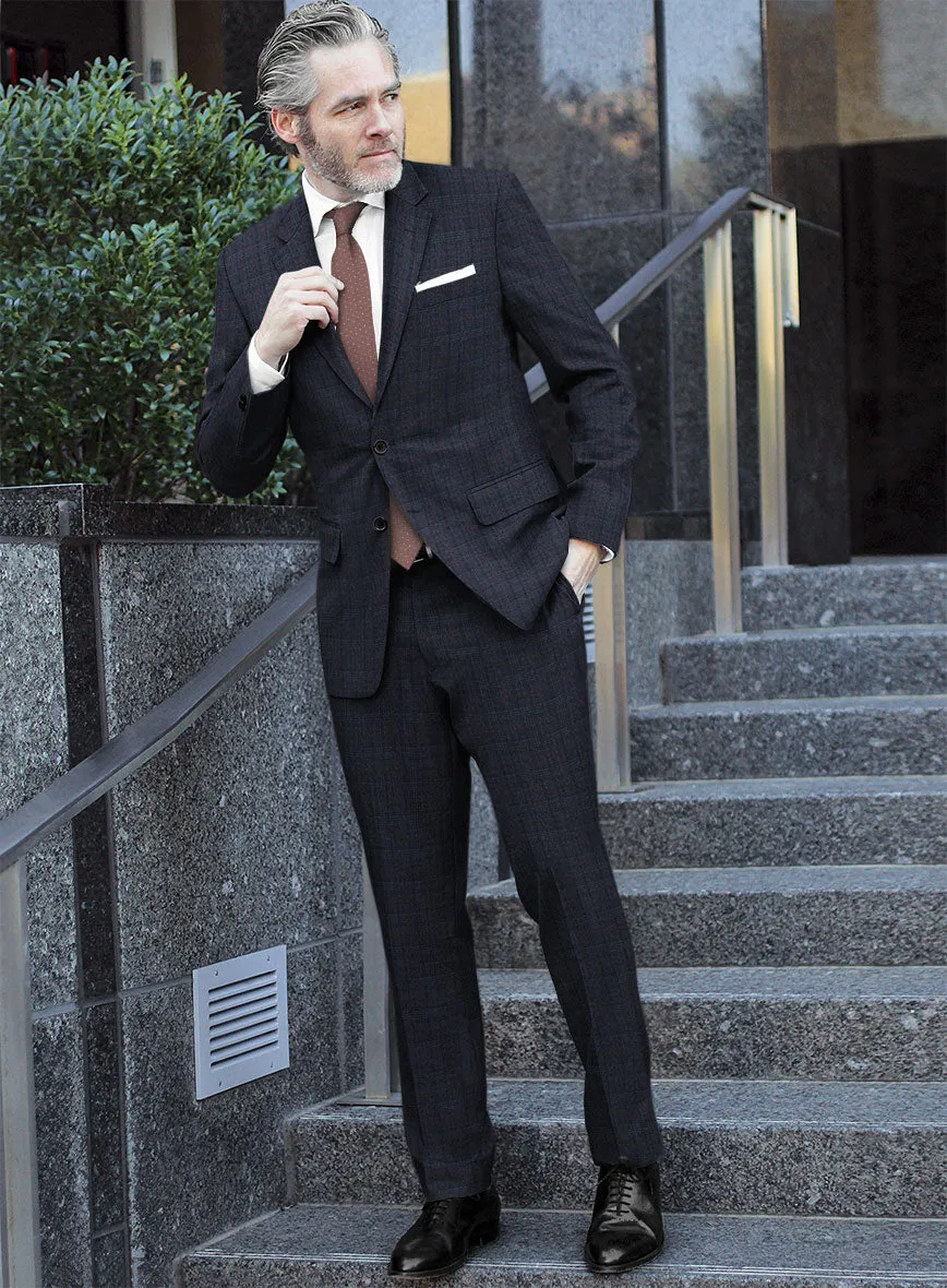 Italian Flick Blue Checks Flannel Suit