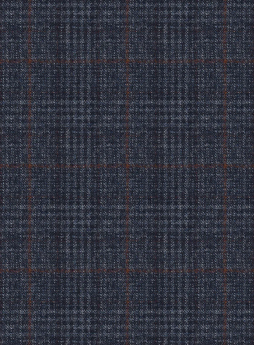 Italian Flick Blue Checks Flannel Suit